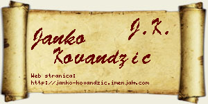 Janko Kovandžić vizit kartica